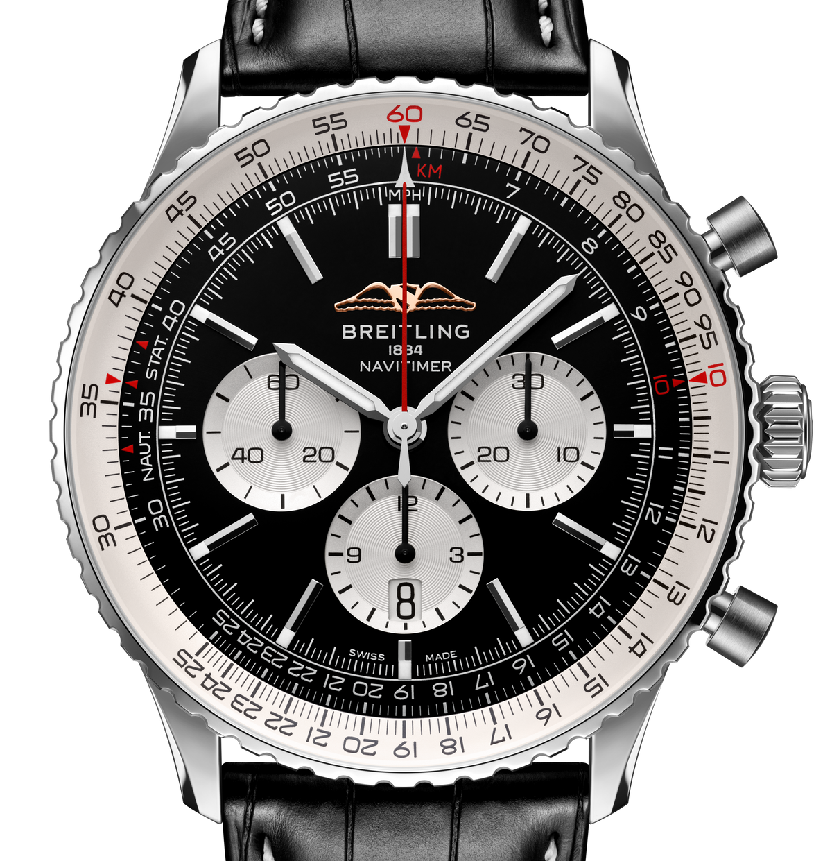 BRT Navitimer B01 46mm Watch with Black Dial